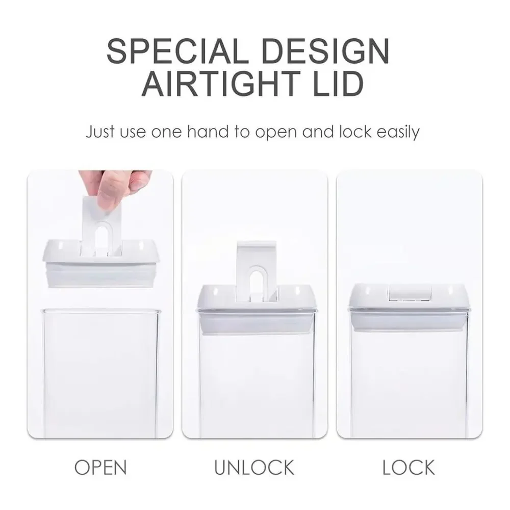 Airtight Food Storage Containers, 7 PC Set, BPA Free, Plastic Cereal Organizer